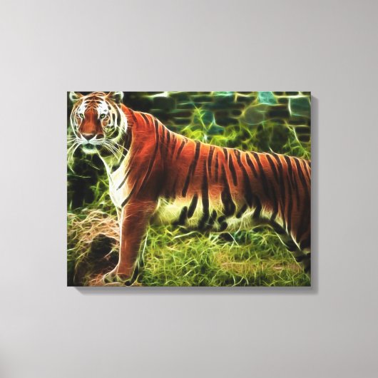 Abstracte staande tijger gewikkeld doek canvas afdruk (Voorkant)