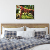 Abstracte staande tijger gewikkeld doek canvas afdruk (Insitu (Slaapkamer))