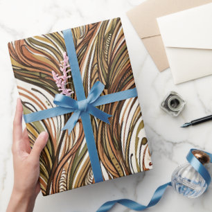 Abstracte Staart van Walvis Aardtint Inkt Inpakpap Cadeaupapier