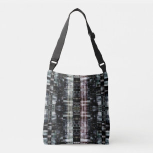 Abstracte stad 's nachts crossbody tas