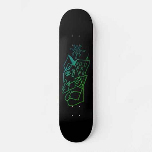 Abstracte stad Urban Graffiti Skateboard (Voorkant)