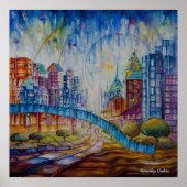 Abstracte stad voor vrede - Canvas afdrukken Poster (Voorkant)