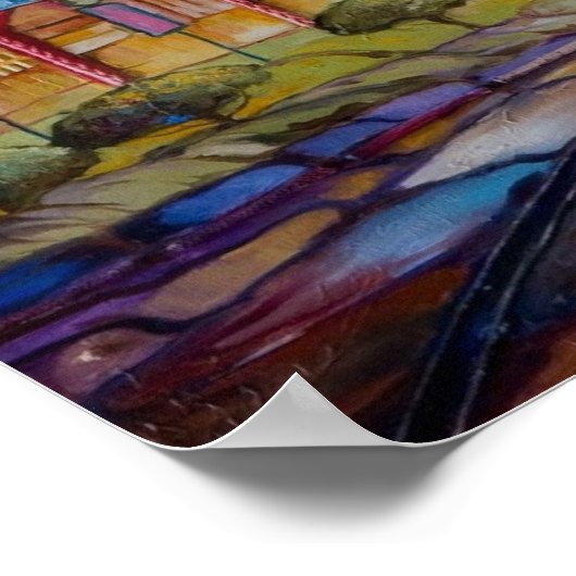 Abstracte stad voor vrede - Canvas afdrukken Poster (Hoek)