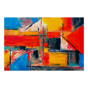 Abstracte stads pulskunst perfect poster