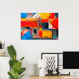 Abstracte stads pulskunst poster