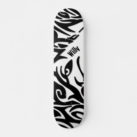 Abstracte stam Wolf met naam Skateboard (Voorkant)