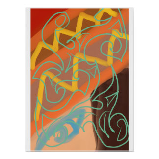 Abstracte stamkunst van Roger Whiteside Perfect Poster