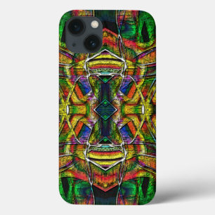 Abstracte stammenachtige design, gecarbeerd iPhone 13 hoesje