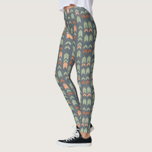 Abstracte stampijlen op blauw-grijs leggings