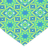 Abstracte Star Geometric - Lime Green en Blue Korte Tafelloper (Hoek)