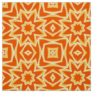 Abstracte Star Geometric - Oranje en Gold Stof