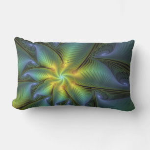 Abstracte Star, glimmende Blauwe Groene Golden Fra Buitenkussen