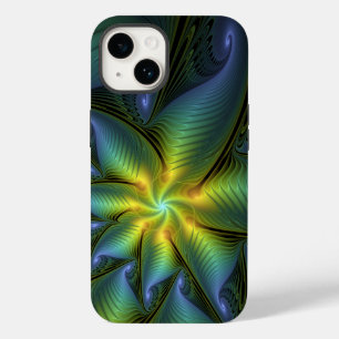 Abstracte Star, glimmende Blauwe Groene Golden Fra Case-Mate iPhone 14 Hoesje