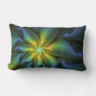 Abstracte Star, glimmende Blauwe Groene Golden Fra Kussen
