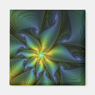 Abstracte Star, glimmende Blauwe Groene Golden Fra Magneet