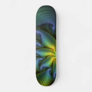 Abstracte Star, glimmende Blauwe Groene Golden Fra Skateboard