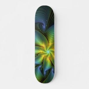 Abstracte Star, glimmende Blauwe Groene Golden Fra Skateboard