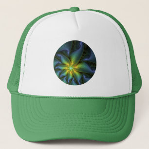 Abstracte Star, glimmende Blauwe Groene Golden Fra Trucker Pet