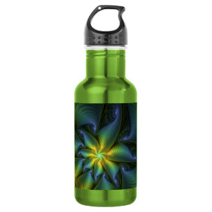 Abstracte Star, glimmende Blauwe Groene Golden Fra Waterfles