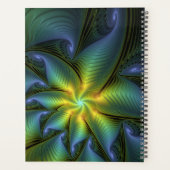 Abstracte Star Shiny Blue Green Golden Fractal Nam Planner (Achterkant)