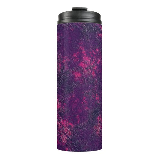 Abstracte steenmarmer getextureerde margoroze viol thermosbeker (Voorkant)