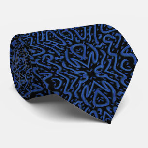 Abstracte Stekelige Kam Getand In Blauwe Kleuren P Stropdas