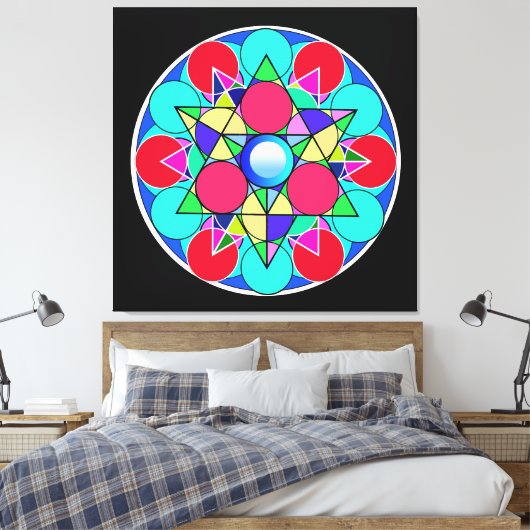 Abstracte Sterbloem Canvas Afdruk (Insitu (Slaapkamer))