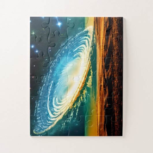 Abstracte Sterren en Galaxy Desert Planet in Kosmo Legpuzzel (Verticaal)