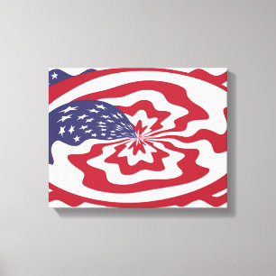 Abstracte sterren en strepen Amerikaanse patriotti Canvas Afdruk