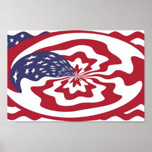 Abstracte sterren en strepen Amerikaanse patriotti Poster