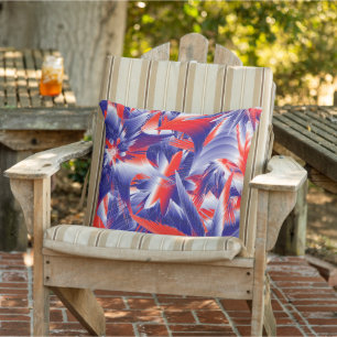 Abstracte sterren Rood Wit en Blauw Buitenkussen