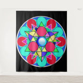 Abstracte Sterrenbloem Wandkleed (Voorkant)