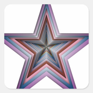 abstracte sterrengeometrische kunst vierkante sticker