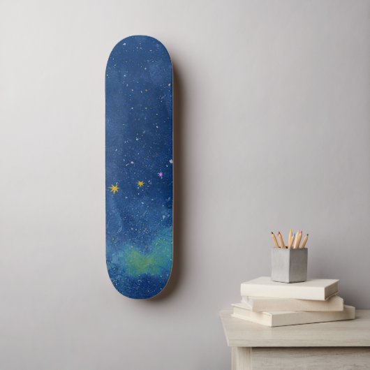 Abstracte sterrenhemel skateboard (Muurkunst)