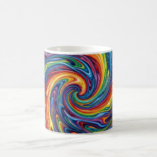 Abstracte sterrenstelsel nevel regenboog wervelend koffiemok