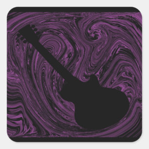 Abstracte Stickers van het Guitar-plein, Paars