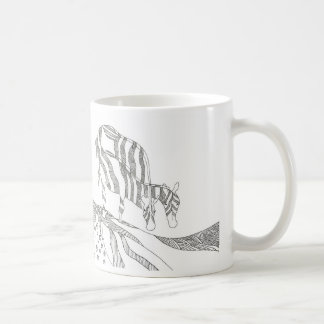 Abstracte stickfigure op maat beker giraffe koffiemok