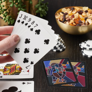 Abstracte stierenschilderij door Alfred Fox Pokerkaarten