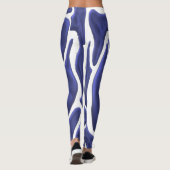 Abstracte stijl met modern kunstblauw leggings (Achterkant)