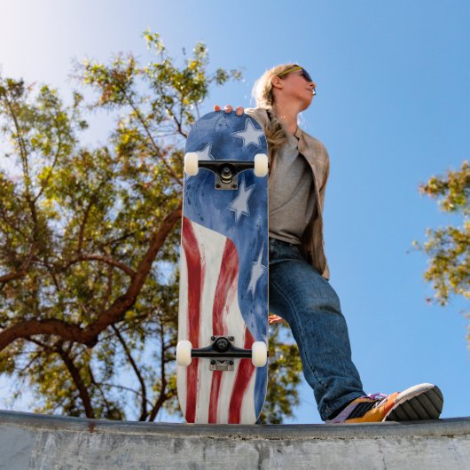 Abstracte stijl spatten Amerikaanse vlag Skateboard (Buiten 1)