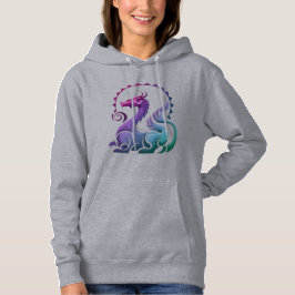 Abstracte Stijlvolle Paarse Dragon Gradient Logo Hoodie