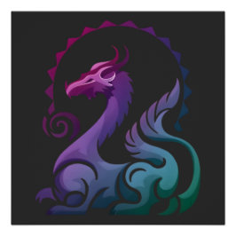 Abstracte Stijlvolle Paarse Dragon Gradient Logo Perfect Poster