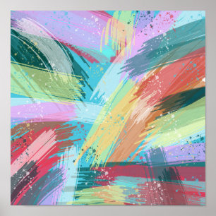 Abstracte stijlvolle pasta-kleuren poster