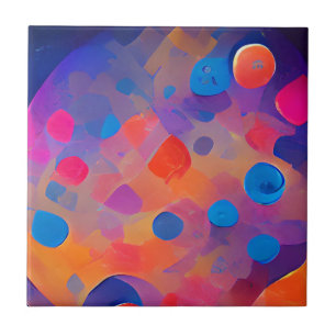 Abstracte stippen kleurrijk tegeltje