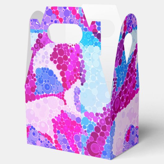 Abstracte stippen roze paarse blauwe cirkels leuk bedankdoosjes (Geopend)