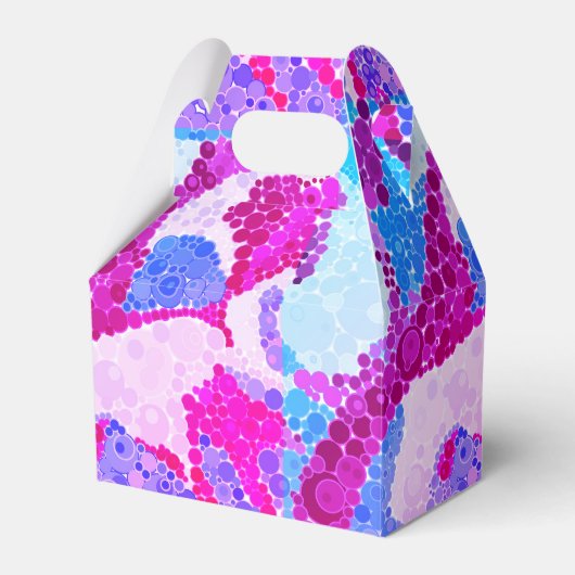 Abstracte stippen roze paarse blauwe cirkels leuk bedankdoosjes (Voorkant Zijde)