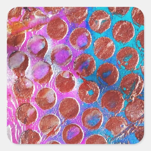 Abstracte Stippen Vierkante Sticker (Voorkant)
