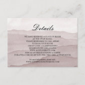 Abstracte stoffige roos bergen bruiloft informatiekaartje (Voorkant)