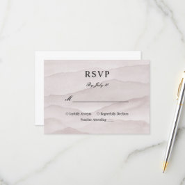 Abstracte stoffige roos bergen bruiloft RSVP kaartje
