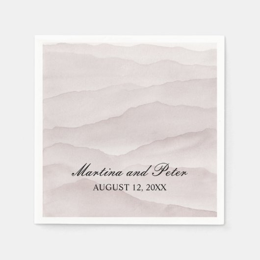 Abstracte stoffige roos bergen bruiloft servet (Voorkant)